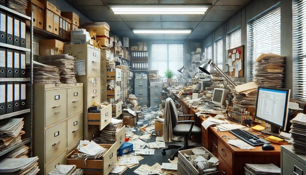 Débarras d'un bureau professionnel